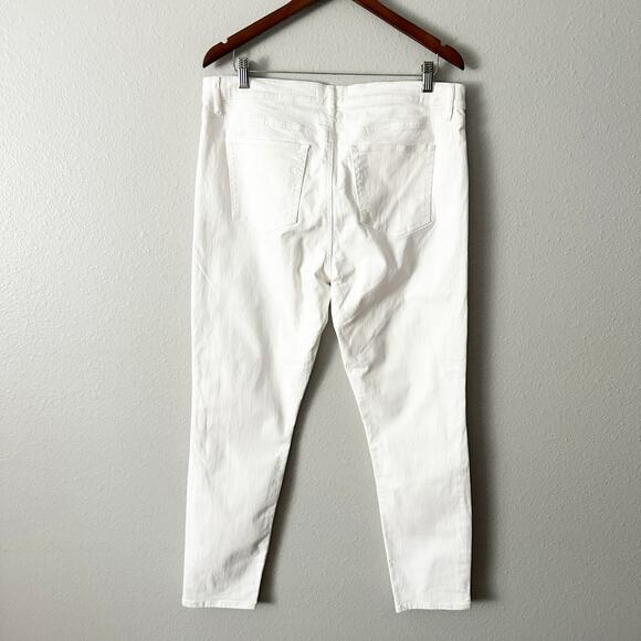LOFT White Skinny Jeans women’s size 14/32 high rise five pocket - Picture 4 of 10